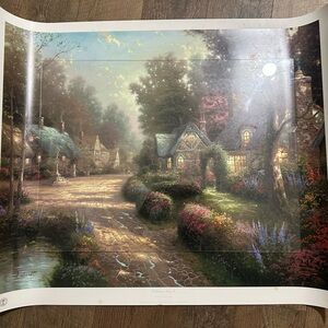 Thomas Kinkade Cobblestone Lane I. Zoom in to see Numbers & Signature No Frame